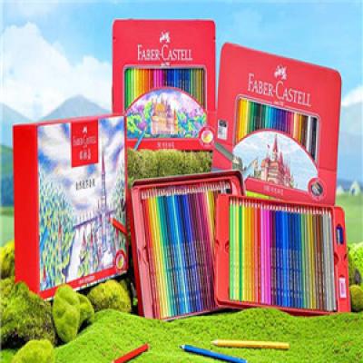 Faber-Castell Castle series 50/100 colours oil coloured pencils students art painting coloured lead red iron box